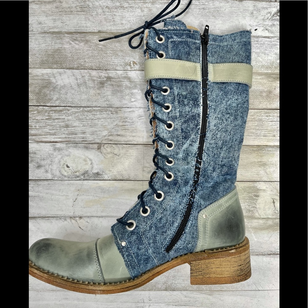 FX FLUXA Denim Leather Boots 37 - Picture 3 of 6